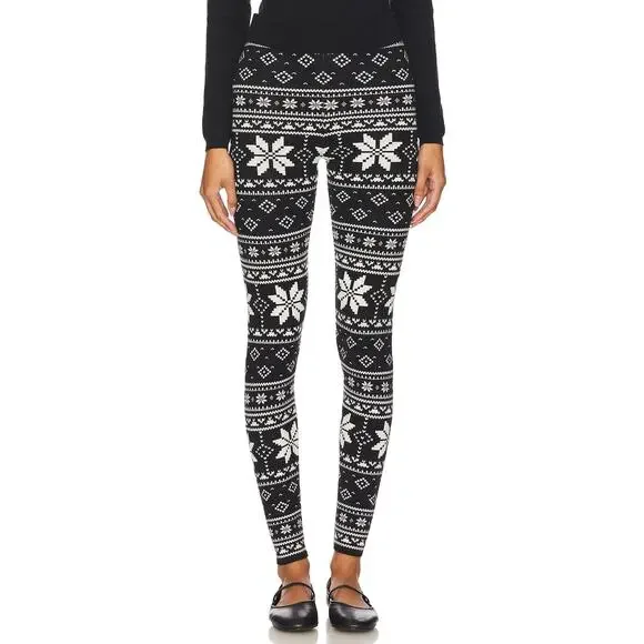 Show Me Your MuMu Cozy Thick Leggings in Fair Isle Knit NWT - Picture 1 of 5